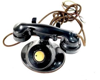 Western Electric E-1 1930s No-Dial Phone Telephone Handset D-1 Oval Base E1 D1	5.5x9x5in	HxWxD