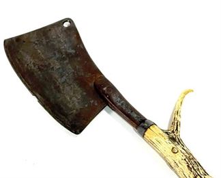 Primitive Stag Forged Cleaver Butcher Knife Elk antler	15x4x1.5	HxWxD