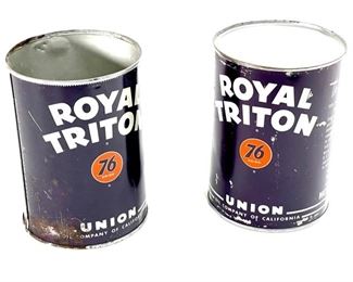 1950s Vintage Royal Triton Union 76 1qt Motor Oil Can (1 full 1, empty)