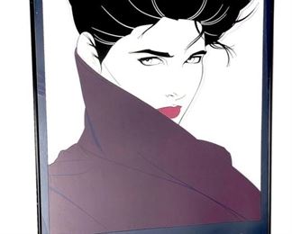 1985 Patrick Nagel The Book Framed Lithograph Art	36x24x1in