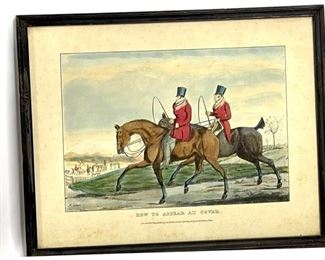 19th Century Horse Lithographs Hand colored Engravings Henry Alken T. Sutherland	11.25x14.25in