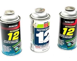 3 Cans R-12 Refrigerant R12 Freon Auto Air Conditioners Sercon	