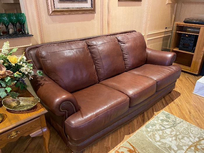 Very nice leather sofa.