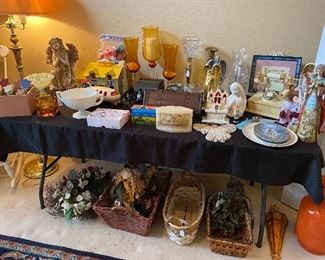 Decor- lots of candle holders & religious figurines