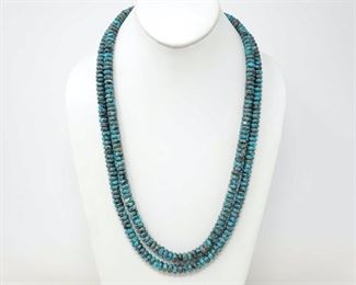 438	

Native American Turquoise Beaded Necklace
Measures Approx 50".