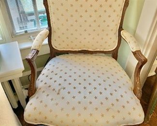 $240 - Single Louis XV style armchair - AS IS - some minor stains - 38.5" H, 26" W, 22" D (seat at 17" H)