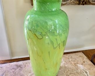 $95 - Art glass vase - 11" H, 5" diam.