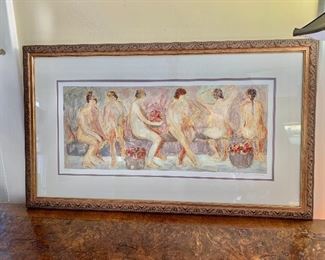 $160  Late 20th century signed, numbered lithograph print - 20" H x 34.5" W. 