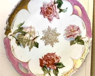 $20 Dish with roses and flowers.  9" diam. 