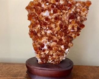 $150 - Large crystal formation on stand.   Approx 7.5" H, 6" W, 3" D.  