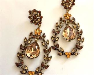 $25 Statement topazzy earrings with center drop. 2.5"; 1.5"W