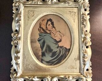 $35 Florentine Madonna and child -  Signed  "Madonna of the Street" -   8" H x 7" W. 