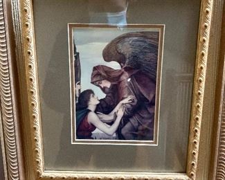 $50 Angel framed print.   10.75" H x 9" W. 