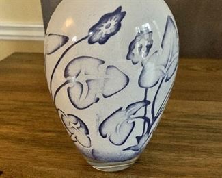 $95 Kosta Boda Brozen vase.   9" H, 6" W, 4.5" D. 