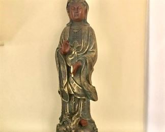 $85 - Guanyin statue 19" H, 5.5" W, 5" D. 