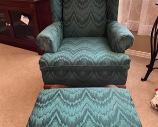 Queen Anne Arm Chair and Ottoman