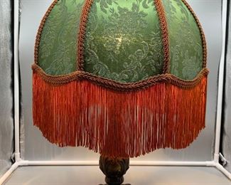 Vintage Table Lamp with Fringe Shade