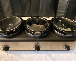 GE 3 Crock Slow Cooker