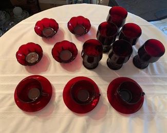 Vintage Ruby Red Glassware assortment