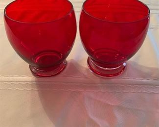 Vintage Ruby Red Vasebowl