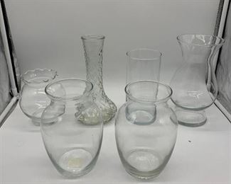 6 Glass Vases