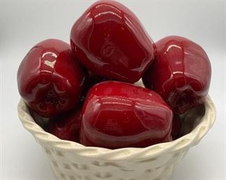 Glass Bowl of Apples Decor