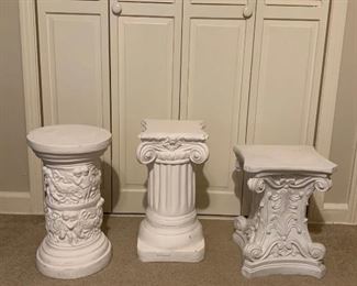 Three Plaster Pedestal