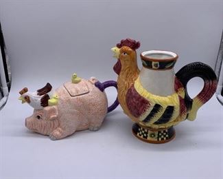 Two Ceramic Decorative Teapots