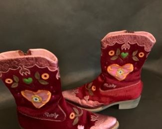 Oilily Red Pony Hair Cowboy Boots 