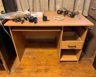 desk, 4 drawer file cabinet