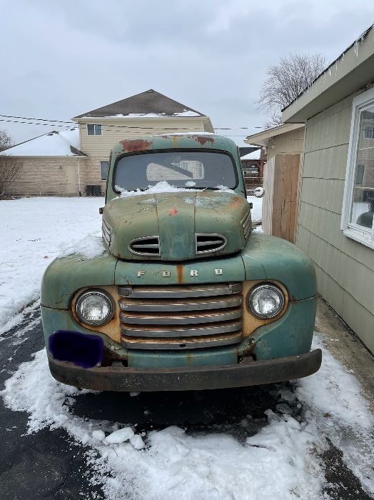 1948  Ford F1 Pickup - Waiting to be brought back to life.  NOTE; The new owner will need to tow the truck to their home... **We will take bids on the truck until 3 pm Sat. March 13th