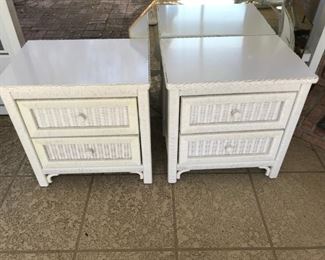 Pair of wicker and painted side chests $250 pr ($125 each)