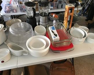 We will have a VERY LARGE amount of kitchen cookware and bakeware.  All very nice.