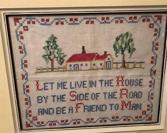 Cross Stitched Cotton Sayings from the HEART