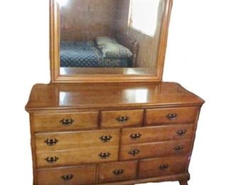 Vintage Maple Dresser with Mirror 