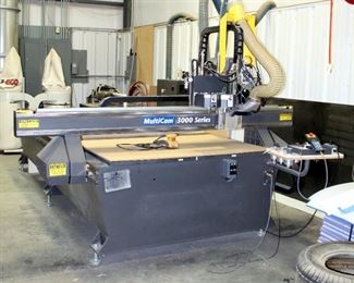 2008 Multicam 3000 Series CNC Router, 6.5' X 10', Includes Eco Dust System, Multicam Starter And Electrical Panels, Serial # 3-204-R-PF07141, 3 Phase Motor Reduced to 220V