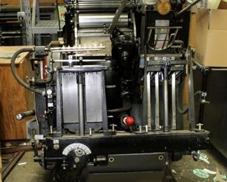 Original Heidelberg Windmill Printing Press, 10" x 15" Max Sheet Size, Approx. Measurements 58" x 56" x 60"