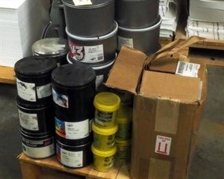 Vanson Process Ink Various Colors, Vanson VanGlo Fluorescent, And Sephira Eco Print Process Ink, Contents Of Pallet