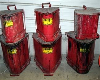 Eagle Oily Waste Cans, 6 Gallons, Qty 2 And 14 Gallons, Qty 3 And Protectoseal 6 Gallon Oily Waste Cans Qty 1, Total 6 Cans