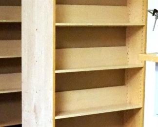 Double-Sided Wood Bookshelf, 65" x 36" x 25"