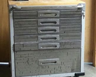Seville Classics 6-Drawer Rolling Tool Cabinet With Contents, Including Combination Wrenches, Allen Wrenches, Screwdrivers, And More