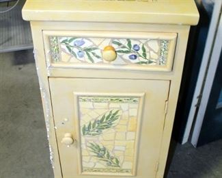 Printed Bi-Fold Door, 79" x 35", Bi-Fold Door, 79" x 35", Mosaic Style Single Drawer Cabinet, 28" x 14" x 10"