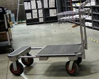 Stainless Steel Adjustable Warehouse Cart With Hard Tires, 36" x 40" x 23"