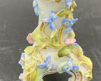Meissen Porcelain Floral Candlestick Holder
