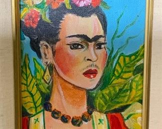 MIGUEL ORDOQUI Signed Oil on Canvas Frida Kahlo
