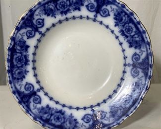 Blue & White Vintage Transfer Ware Ceramic Bowl
