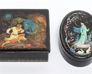 Hand-Painted Russian Lacquered Boxes, 2
