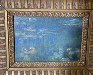 Oil on Canvas Board Waterlilies Artwork
