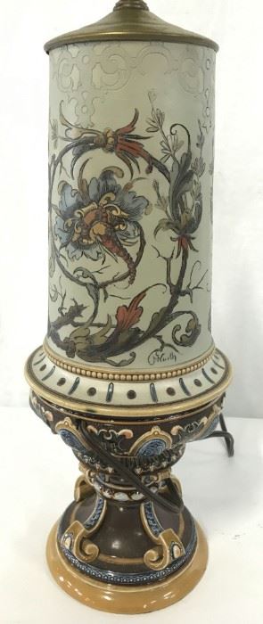 Vintage Hand Painted Tabletop Lamp
