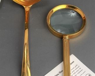 Gerity Gold & Silver Plate Servers & Magnifier, 5
